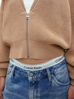 Calvin Klein Gilet Zippé En Coton Bio -Pas Cher Calvin Klein Magasin J20J219775 GV7 alternate3