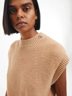 Calvin Klein Gilet Relaxed En Coton Bio -Pas Cher Calvin Klein Magasin J20J219781 GV7 alternate3