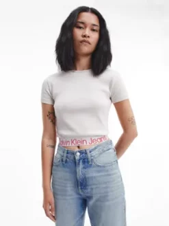 Calvin Klein T-shirt En Coton Recyclé Avec Logo Tape