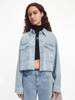 Calvin Klein Chemise Courte Oversize En Jean