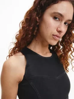 Calvin Klein Mini-robe En Jean Enduit -Pas Cher Calvin Klein Magasin J20J220239 1BY alternate2