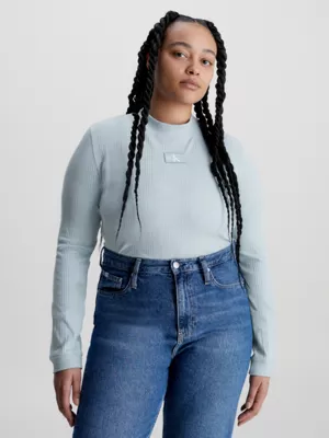 Calvin Klein Haut Slim à Manches Longues Côtelé 4 Calvin Klein Haut Slim à Manches Longues Côtelé – Image 2