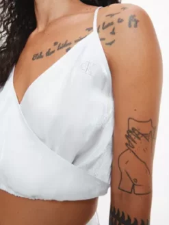 Calvin Klein Camisole En Satin Argenté -Pas Cher Calvin Klein Magasin J20J220328 PSX alternate3