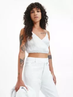 Calvin Klein Camisole En Satin Argenté