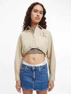 Calvin Klein Chemise Courte En Sergé De Coton