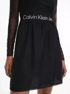 Calvin Klein Robe Patineuse En Maille Avec Logo Tape 11 Calvin Klein Robe Patineuse En Maille Avec Logo Tape -Pas Cher Calvin Klein Magasin J20J220350 BEH alternate3