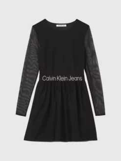 Calvin Klein Robe Patineuse En Maille Avec Logo Tape 13 Calvin Klein Robe Patineuse En Maille Avec Logo Tape -Pas Cher Calvin Klein Magasin J20J220350 BEH alternate5