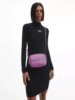 Calvin Klein Robe Pull Slim En Maille Côtelée -Pas Cher Calvin Klein Magasin J20J220354 BEH alternate3