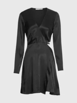 Calvin Klein Mini-robe Ajourée En Satin -Pas Cher Calvin Klein Magasin J20J220357 BEH alternate5