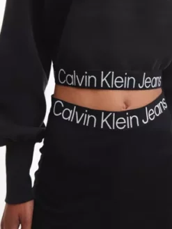 Calvin Klein Sweat à Col Roulé Avec Logo Tape -Pas Cher Calvin Klein Magasin J20J220436 BEH alternate4