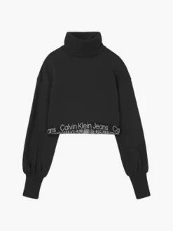 Calvin Klein Sweat à Col Roulé Avec Logo Tape -Pas Cher Calvin Klein Magasin J20J220436 BEH alternate5