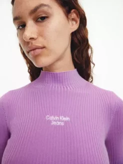 Calvin Klein Pull Slim En Maille Côtelée -Pas Cher Calvin Klein Magasin J20J220439 VDR alternate3