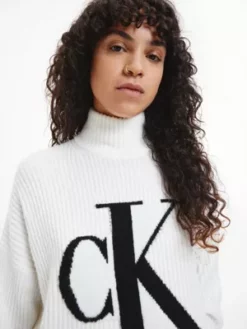 Calvin Klein Pull Oversize Avec Monogramme -Pas Cher Calvin Klein Magasin J20J220440 YBI alternate4