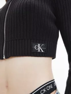 Calvin Klein Gilet Court Zippé -Pas Cher Calvin Klein Magasin J20J220441 BEH alternate3