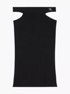 Calvin Klein Jupe Crayon En Maille Ajourée -Pas Cher Calvin Klein Magasin J20J220466 BEH alternate4