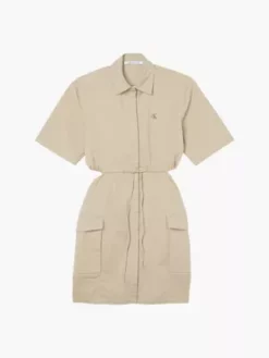 Calvin Klein Robe-chemise Ajourée En Sergé De Coton 11 Calvin Klein Robe-chemise Ajourée En Sergé De Coton -Pas Cher Calvin Klein Magasin J20J220520 PF2 alternate4