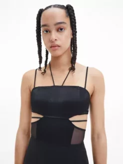 Calvin Klein Robe Moulante Mi-longue Avec Pans Transparents 9 Calvin Klein Robe Moulante Mi-longue Avec Pans Transparents -Pas Cher Calvin Klein Magasin J20J220523 BEH alternate2