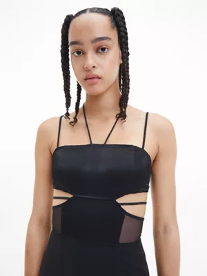 Calvin Klein Robe Moulante Mi-longue Avec Pans Transparents 5 Calvin Klein Robe Moulante Mi-longue Avec Pans Transparents – Image 3