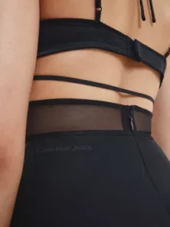 Calvin Klein Robe Moulante Mi-longue Avec Pans Transparents 10 Calvin Klein Robe Moulante Mi-longue Avec Pans Transparents -Pas Cher Calvin Klein Magasin J20J220523 BEH alternate3