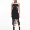 Calvin Klein Robe Moulante Mi-longue Avec Pans Transparents -Pas Cher Calvin Klein Magasin J20J220523 BEH main