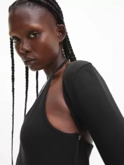 Calvin Klein Robe Moulante 2-en-1 Mi-longue -Pas Cher Calvin Klein Magasin J20J220545 BEH alternate2