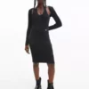 Calvin Klein Robe Moulante 2-en-1 Mi-longue -Pas Cher Calvin Klein Magasin J20J220545 BEH main