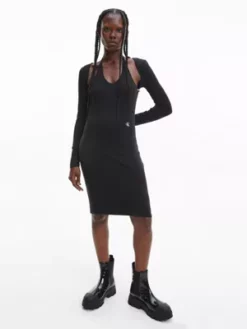 Calvin Klein Robe Moulante 2-en-1 Mi-longue