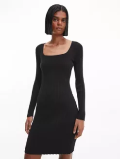 Calvin Klein Robe Bustier Slim En Coton Bio 10 Calvin Klein Robe Bustier Slim En Coton Bio -Pas Cher Calvin Klein Magasin J20J220550 BEH alternate3