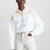 Calvin Klein Sweat à Capuche Court Avec Logo Brillant -Pas Cher Calvin Klein Magasin J20J220560 YAF main