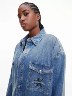 Calvin Klein Robe-chemise Grande Taille En Jean -Pas Cher Calvin Klein Magasin J20J220589 1AA alternate2