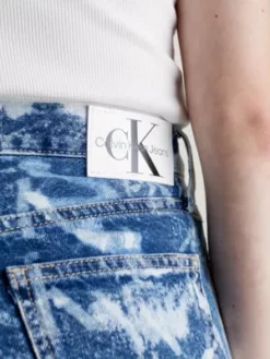 Calvin Klein Jean Mom Longueur Cheville Délavé -Pas Cher Calvin Klein Magasin J20J220606 1AA alternate2