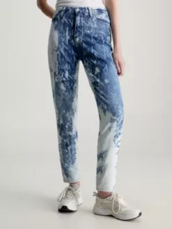 Calvin Klein Jean Mom Longueur Cheville Délavé