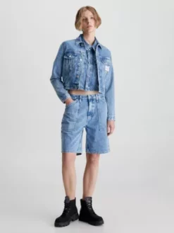 Calvin Klein Veste Courte En Jean Recyclé -Pas Cher Calvin Klein Magasin J20J220657 1AA alternate3