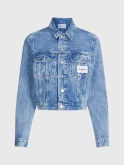 Calvin Klein Veste Courte En Jean Recyclé -Pas Cher Calvin Klein Magasin J20J220657 1AA alternate4