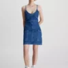 Calvin Klein Robe Utilitaire Ajustée En Jean -Pas Cher Calvin Klein Magasin J20J220667 1A4 main