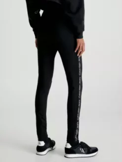 Calvin Klein Legging En Jersey Milano Avec Logo Tape -Pas Cher Calvin Klein Magasin J20J220673 BEH alternate2