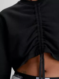 Calvin Klein Sweat-shirt Court à Cordon De Serrage -Pas Cher Calvin Klein Magasin J20J220690 BEH alternate2