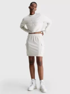 Calvin Klein Sweat-shirt Court Brodé -Pas Cher Calvin Klein Magasin J20J220696 ACI alternate3