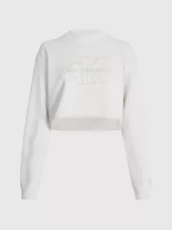 Calvin Klein Sweat-shirt Court Brodé -Pas Cher Calvin Klein Magasin J20J220696 ACI alternate4