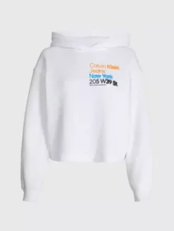 Calvin Klein Sweat-shirt à Capuche Court Avec Logo -Pas Cher Calvin Klein Magasin J20J220697 YAF alternate5