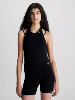 Calvin Klein Haut Dos-nu En Maille De Coton