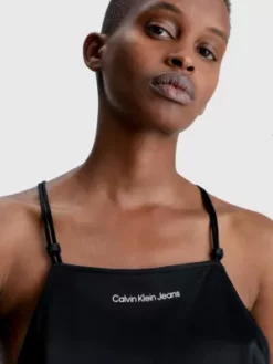 Calvin Klein Débardeur Dos Nageur En Satin -Pas Cher Calvin Klein Magasin J20J220713 BEH alternate2