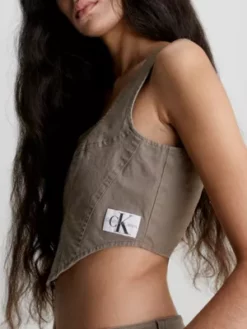 Calvin Klein Haut Corset En Toile De Coton 9 Calvin Klein Haut Corset En Toile De Coton -Pas Cher Calvin Klein Magasin J20J220714 PE5 alternate2