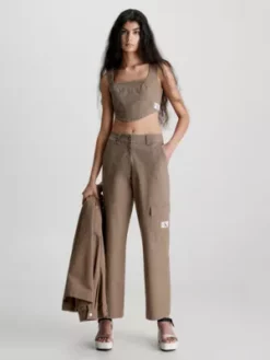 Calvin Klein Haut Corset En Toile De Coton 10 Calvin Klein Haut Corset En Toile De Coton -Pas Cher Calvin Klein Magasin J20J220714 PE5 alternate3