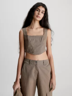 Calvin Klein Haut Corset En Toile De Coton 3 Calvin Klein Haut Corset En Toile De Coton