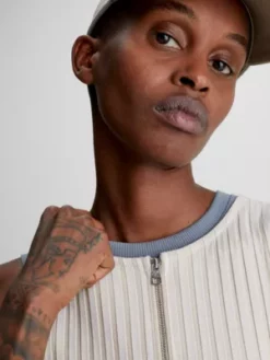 Calvin Klein Mini-robe Côtelée Avec Fermeture éclair Sur Toute La Longueur -Pas Cher Calvin Klein Magasin J20J220745 ACI alternate3