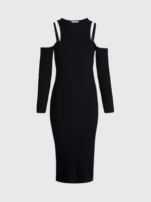 Calvin Klein Robe Longueur Midi Ajourée Double épaisseur 7 Calvin Klein Robe Longueur Midi Ajourée Double épaisseur – Image 5