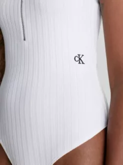 Calvin Klein Body En Jersey Côtelé Avec Fermeture éclair Sur Toute La Longueur -Pas Cher Calvin Klein Magasin J20J220776 YAF alternate3