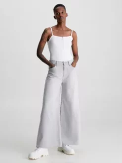 Calvin Klein Body En Jersey Côtelé Avec Fermeture éclair Sur Toute La Longueur -Pas Cher Calvin Klein Magasin J20J220776 YAF alternate4