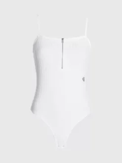 Calvin Klein Body En Jersey Côtelé Avec Fermeture éclair Sur Toute La Longueur -Pas Cher Calvin Klein Magasin J20J220776 YAF alternate5